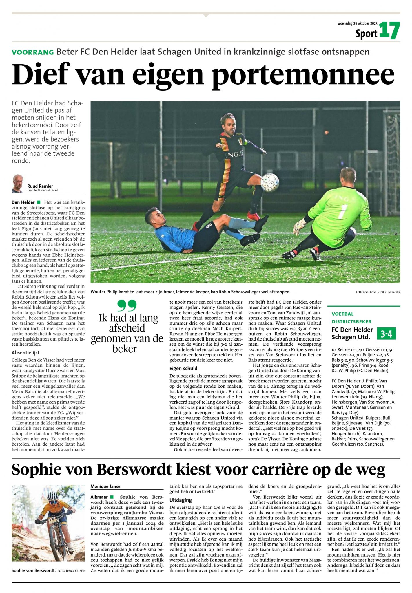 Krantenverslag FCDH-Schagen United